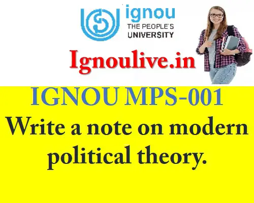 Write a note on modern political theory.